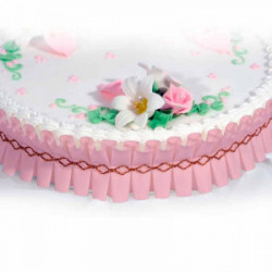 Verzierter Rand rund um die Kuchenkante 1 m in Rosa