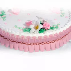 Verzierter Rand rund um die Kuchenkante 1 m in Rosa