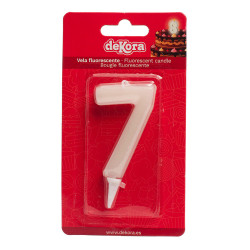 Schnuller Torte Kerze Nummer 7, die im Dunkeln leuchtet, 6 cm