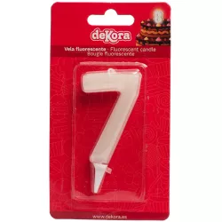 Schnuller Torte Kerze Nummer 7, die im Dunkeln leuchtet, 6 cm