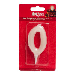 Tortenkerze Nummer 0, leuchtet im Dunkeln, 6 cm