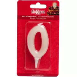 Tortenkerze Nummer 0, leuchtet im Dunkeln, 6 cm