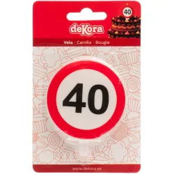 Kerze für die Torte 6,3 cm Verkehrszeichen Nr. 40