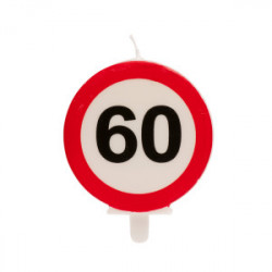 Tortenkerze 6,3 cm Verkehrszeichen Nummer 60