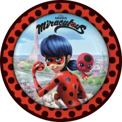 Pappteller 22,8 cm 8 Stück Miraculous - Ladybug