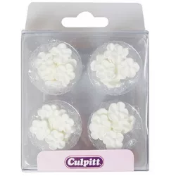 Zuckerdelemente - Weiße Mini-Blumen - 48 Stück