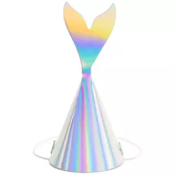 Partykegel holografische mit Schwanzflosse 6 Stück 18 cm