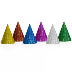 Party-Hutchen bunt holographisch 20 Stück 16 cm