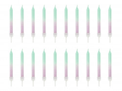 Süßkerzen zum Kuchen 6 cm Ombre 20 Stück