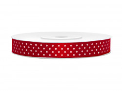 Rotes Band mit Punkten 12mm x 25m
