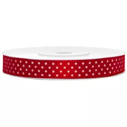 Rotes Band mit Punkten 12 mm x 25 m