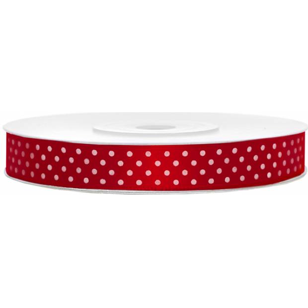 Rotes Band mit Punkten 12mm x 25m