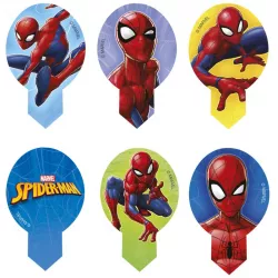 Essbares Muffin-Tafel Spiderman 10 Stück, 6,5 x 4 cm