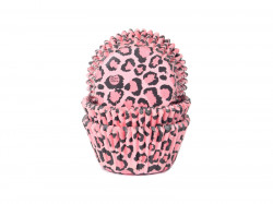 Cupcake-Muffin-Förmchen rosa Leopardenoptik 50x33 mm