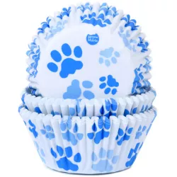 Muffin-Förmchen blaue Pfötchen 50x33 mm