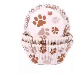 Cupcake-Förmchen braune Pfötchen 50x33 mm