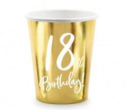 Papierschalen goldene 18. Geburtstags jahre - 220 ml 6 Stück