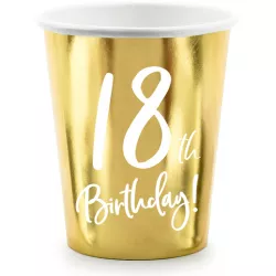 Papierschalen goldene 18. Geburtstags jahre - 220 ml 6 Stück