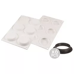 Set Silikonform Chablon rund + Förmchen 6x 50 ml