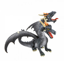 Tortenfigur: zweiköpfiger schwarzer Drache, 14x10 cm