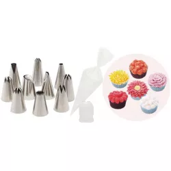 Dekorations-Toppings für Muffins 10 Stück einschließlich Beuteln und Düse