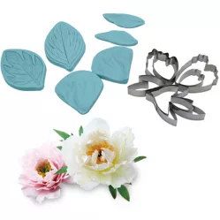 Veiner und Ausstecher Pfingstrose, 13 Stk., 7 × 10 cm