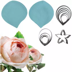 Lieslplatte und Ausstechform Rose 6×5 cm