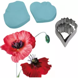 Veiner und Ausstecher für Mohnblume, 6,5 × 5 cm