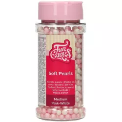Zucker-Dekorationen weiß-pinke Perlen 60g