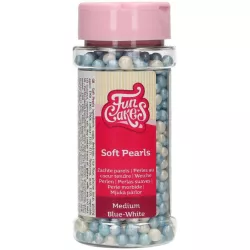 Zucker-Dekorationen blau-weiße Perlen 60 g