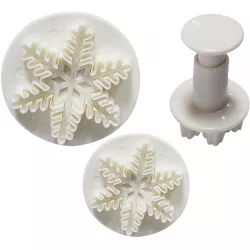 Ausstechform mit Auswerfer „Schneeflocke“, 3 Stück