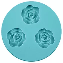 Silikonform mit 3 Rosen, je 3 × 2,5 cm