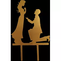 Lätzchen-Dekorationen für Kuchen, Heiratsantrag, Goldfarben