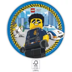 Pappellteller für Party 23 cm Lego City