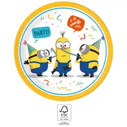 Pappellteller für Party 23 cm Minions