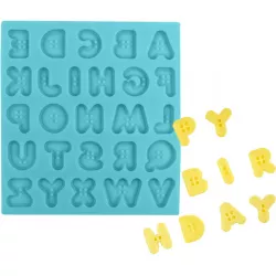 Silikon-Backform Alphabet Knöpfe 12x13 cm