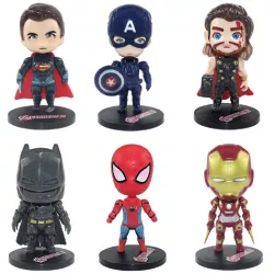 Figuren von Marvel und DC Comics Superhelden 6 Stück - Superman, Captain America, Thor, Iron Man, Spider-Man und Batman
