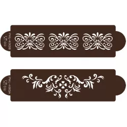 Stencil-Vorlage für Kuchen - Ornamenten 31x8 cm