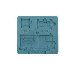 Silikon-Formz Feuerwehrauto und Hydrant 10x9,5 cm