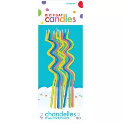 Geburtstagskerzen 12 Stück bunte gedrehte 12,7 cm