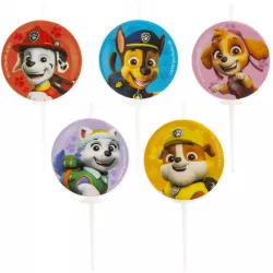 Paw-Patrol-Tortengeburtkerzen 3 cm, 5 Stücke