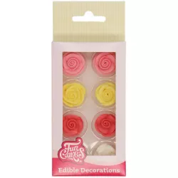 Zuckerguss-Dekoration 8 Stück bunte Rosen