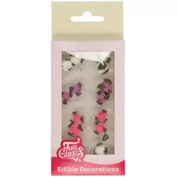 Zuckergussverzierung 16 Stück bunte Rosen Mini