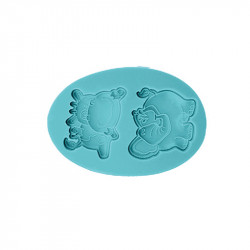 Silikon-Silikonformfigur Elefant und Kuh 7,5 x 11 cm