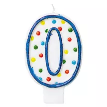 Geburtstagskerze Nummer 0 mit Punkten 7,6 cm