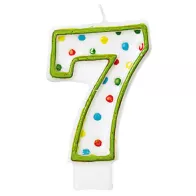 Geburtstagskerze Nummer 7 mit Punkten 7,6 cm