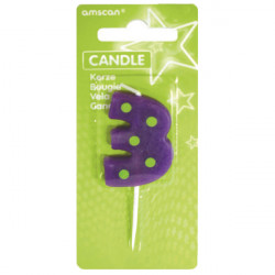 Geburtstagskerze farbig 7,6 cm Artikelnummer 3