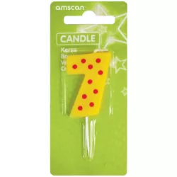 Geburtstagskerze bunt 7,6 cm Nummer 7