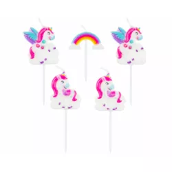 5 Kuchenkerzen Unicorns (5 Stück)