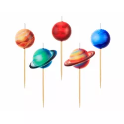 5 Planeten Kerzen zum Kuchen-Set (5 Stück)